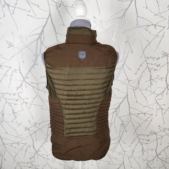 Eddie Bauer Sportshop Army Green Quilted Down Fill Full Zip Vest - Picture 4 of 8